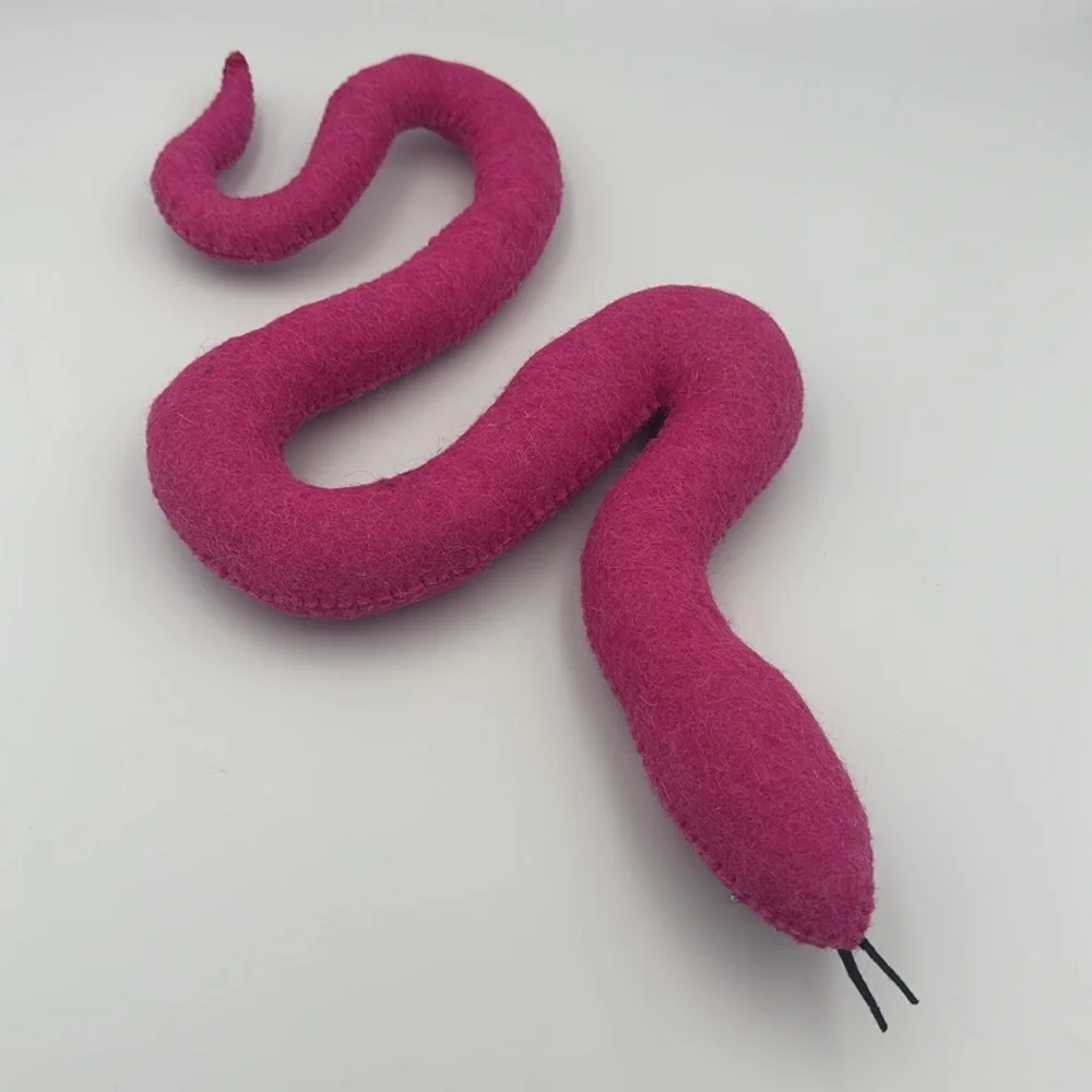 Halloween Hot Pink Studded Felt‎ Snake Made in India NWOT